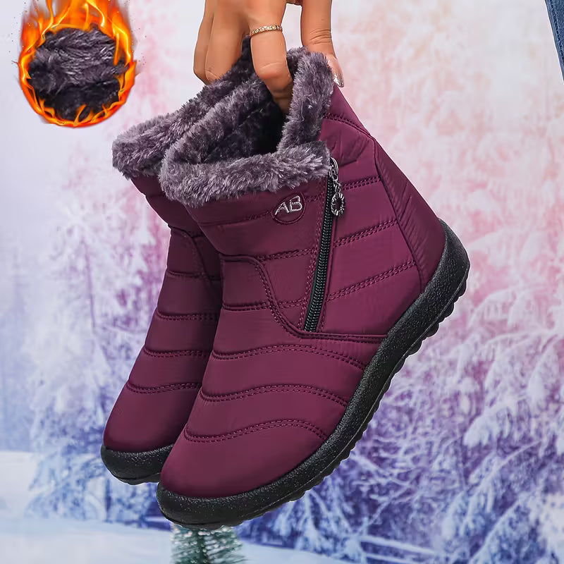 Plush Fur Lined Winter Snow Boots – Waterproof & Non-Slip