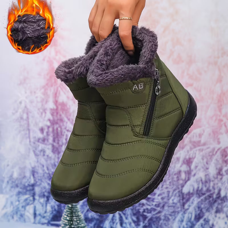 Plush Fur Lined Winter Snow Boots – Waterproof & Non-Slip