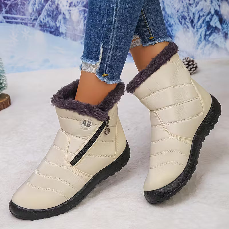 Plush Fur Lined Winter Snow Boots – Waterproof & Non-Slip