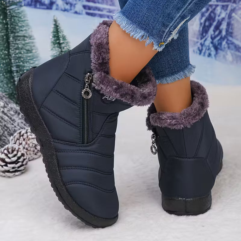 Plush Fur Lined Winter Snow Boots – Waterproof & Non-Slip