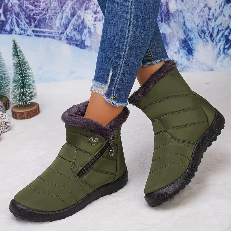 Plush Fur Lined Winter Snow Boots – Waterproof & Non-Slip