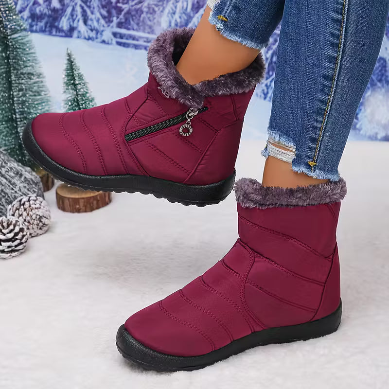 Plush Fur Lined Winter Snow Boots – Waterproof & Non-Slip