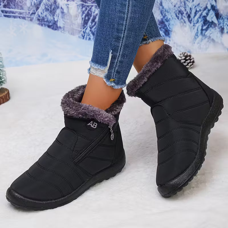 Plush Fur Lined Winter Snow Boots – Waterproof & Non-Slip
