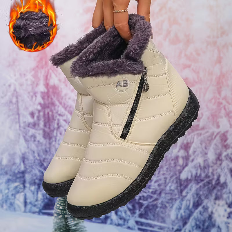 Plush Fur Lined Winter Snow Boots – Waterproof & Non-Slip