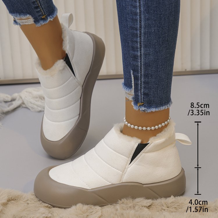 Women’s Waterproof Cotton Snow Boots – Soft Sole Warm Winter Ankle Boots