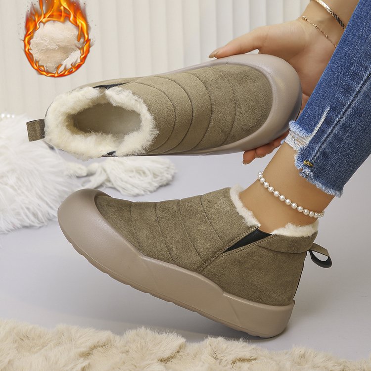 Women’s Waterproof Cotton Snow Boots – Soft Sole Warm Winter Ankle Boots