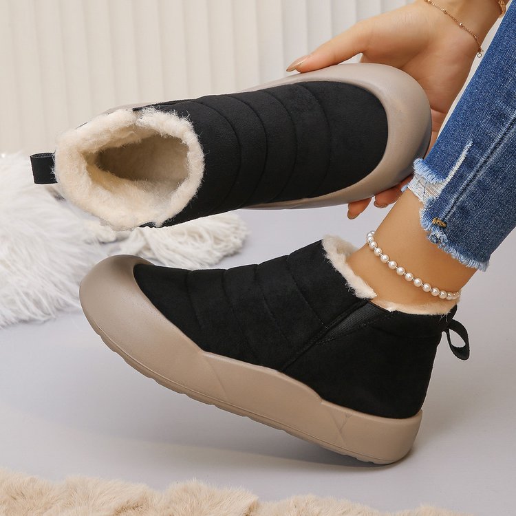 Women’s Waterproof Cotton Snow Boots – Soft Sole Warm Winter Ankle Boots