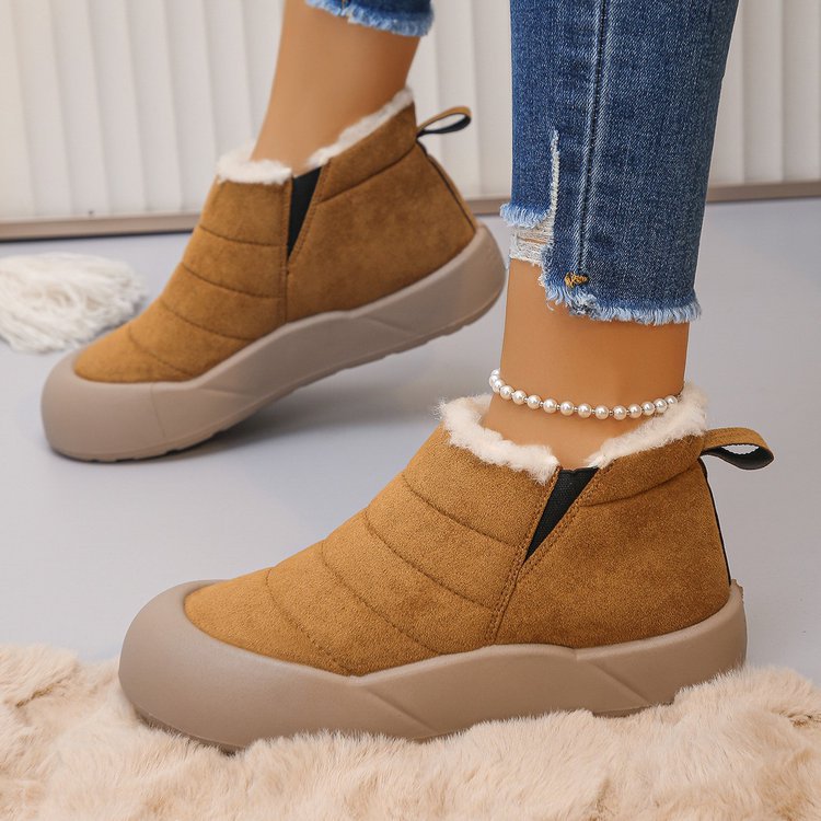 Women’s Waterproof Cotton Snow Boots – Soft Sole Warm Winter Ankle Boots
