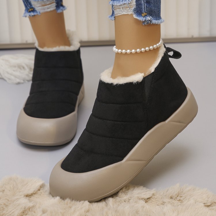 Women’s Waterproof Cotton Snow Boots – Soft Sole Warm Winter Ankle Boots