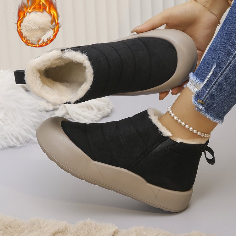 Women’s Waterproof Cotton Snow Boots – Soft Sole Warm Winter Ankle Boots