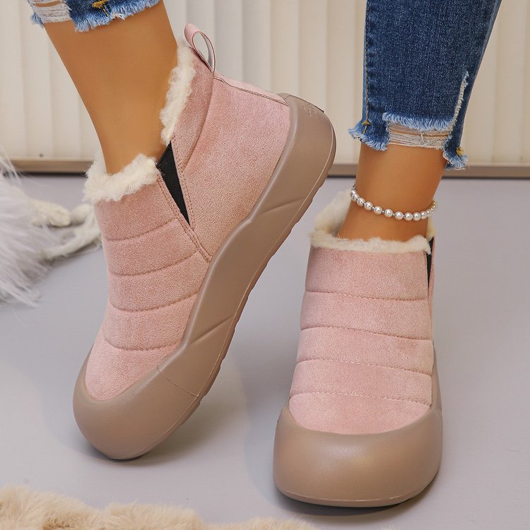 Women’s Waterproof Cotton Snow Boots – Soft Sole Warm Winter Ankle Boots