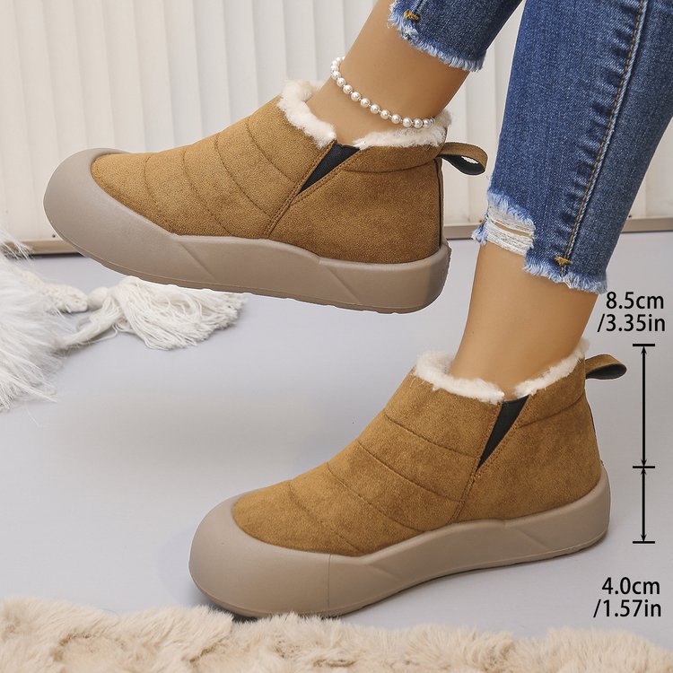 Women’s Waterproof Cotton Snow Boots – Soft Sole Warm Winter Ankle Boots