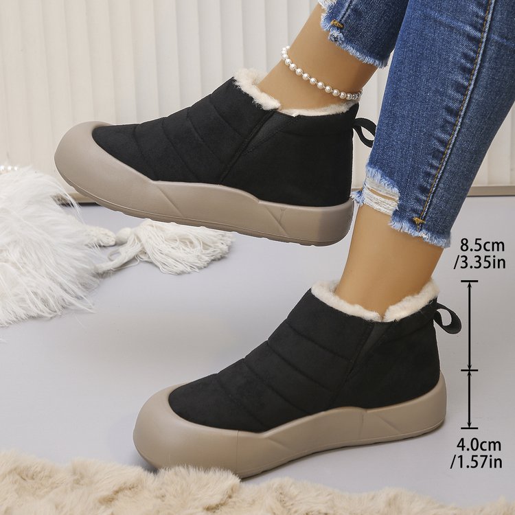 Women’s Waterproof Cotton Snow Boots – Soft Sole Warm Winter Ankle Boots