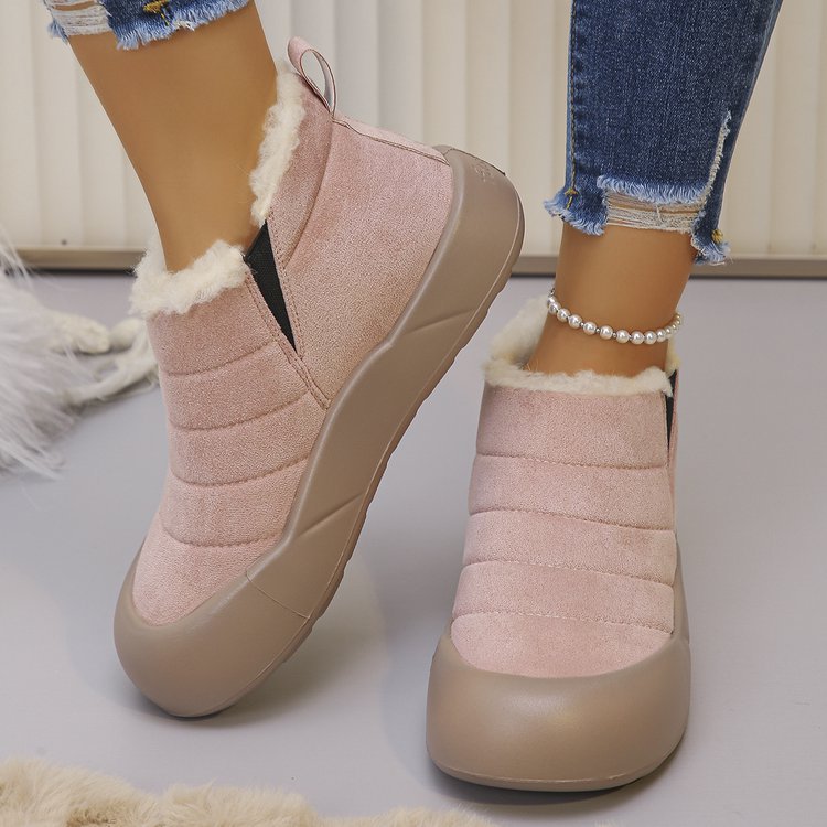 Women’s Waterproof Cotton Snow Boots – Soft Sole Warm Winter Ankle Boots