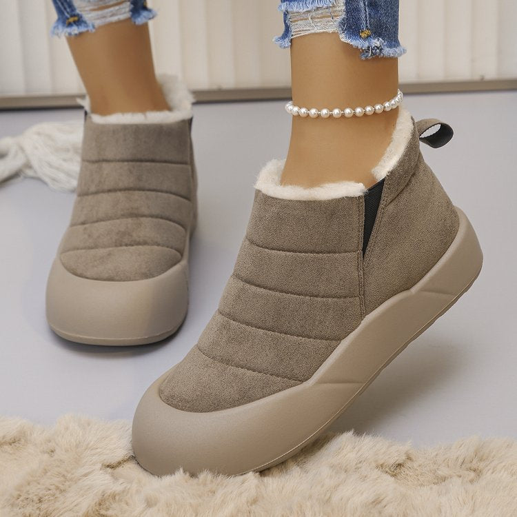 Women’s Waterproof Cotton Snow Boots – Soft Sole Warm Winter Ankle Boots