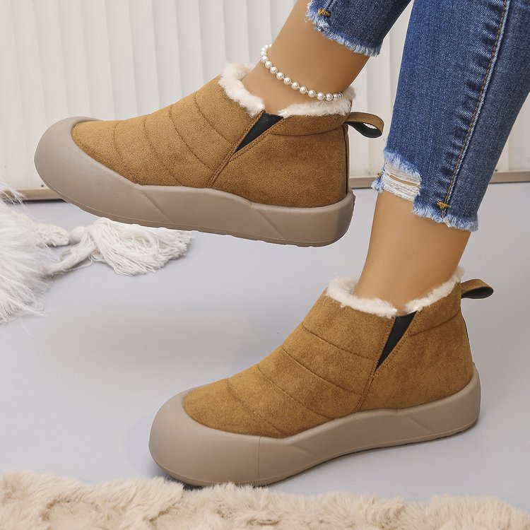 Women’s Waterproof Cotton Snow Boots – Soft Sole Warm Winter Ankle Boots