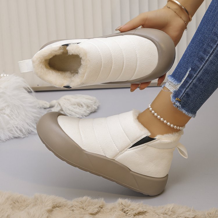 Women’s Waterproof Cotton Snow Boots – Soft Sole Warm Winter Ankle Boots