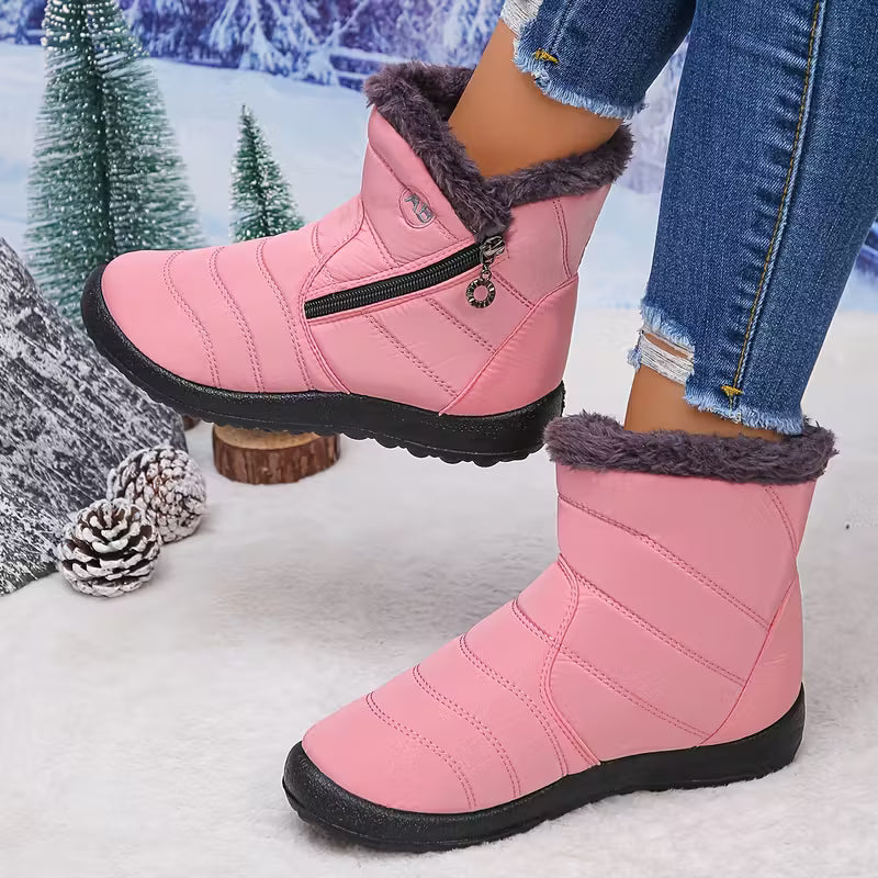 Plush Fur Lined Winter Snow Boots – Waterproof & Non-Slip