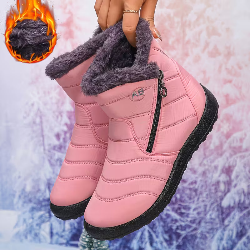 Plush Fur Lined Winter Snow Boots – Waterproof & Non-Slip
