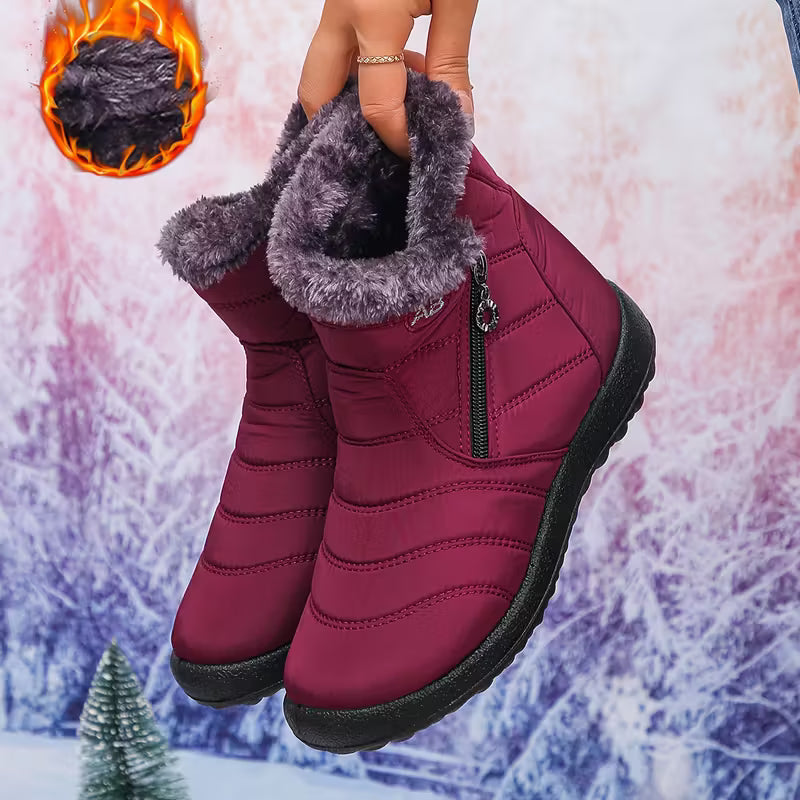 Plush Fur Lined Winter Snow Boots – Waterproof & Non-Slip