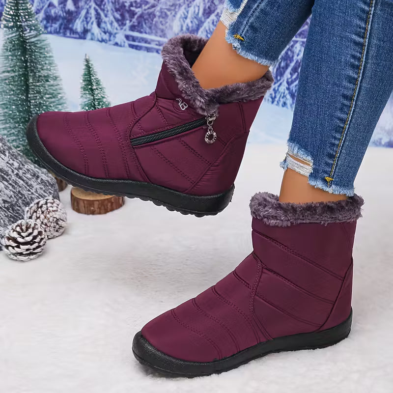 Plush Fur Lined Winter Snow Boots – Waterproof & Non-Slip