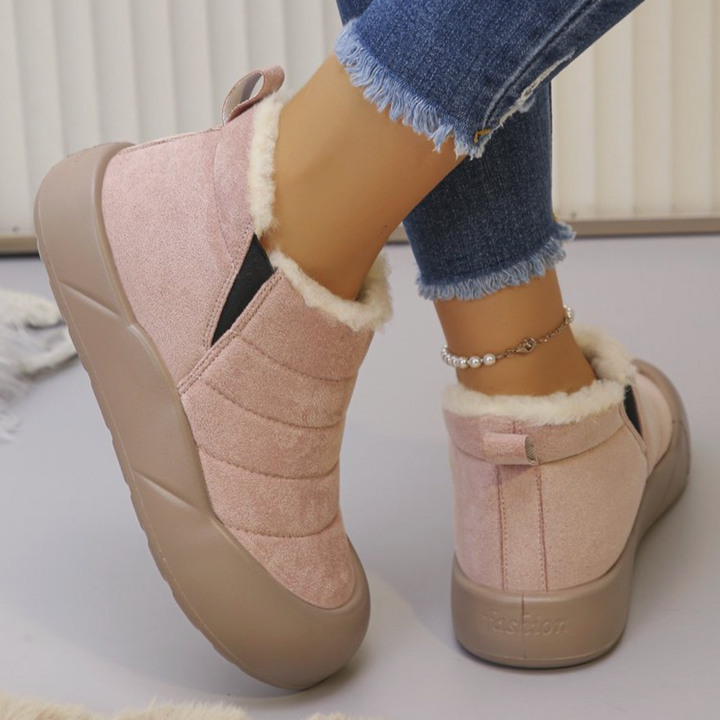 Women’s Waterproof Cotton Snow Boots – Soft Sole Warm Winter Ankle Boots