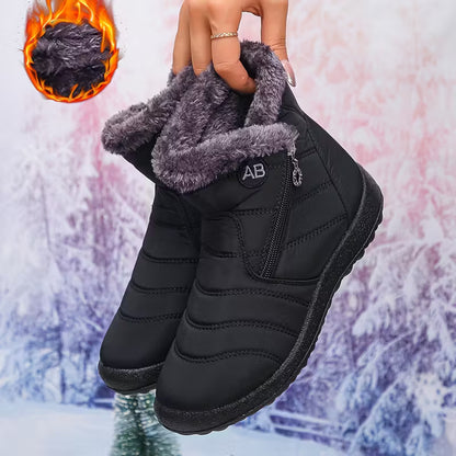 Plush Fur Lined Winter Snow Boots – Waterproof & Non-Slip