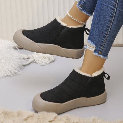 Women’s Waterproof Cotton Snow Boots – Soft Sole Warm Winter Ankle Boots