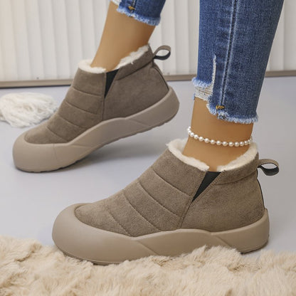 Women’s Waterproof Cotton Snow Boots – Soft Sole Warm Winter Ankle Boots