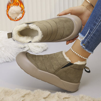 Women’s Waterproof Cotton Snow Boots – Soft Sole Warm Winter Ankle Boots