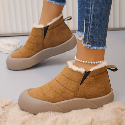 Women’s Waterproof Cotton Snow Boots – Soft Sole Warm Winter Ankle Boots