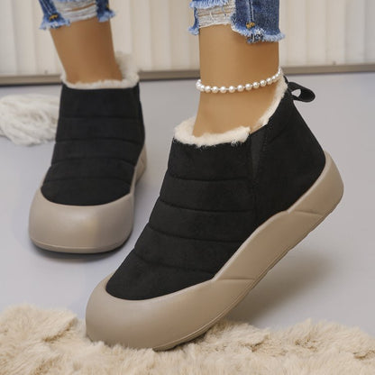Women’s Waterproof Cotton Snow Boots – Soft Sole Warm Winter Ankle Boots