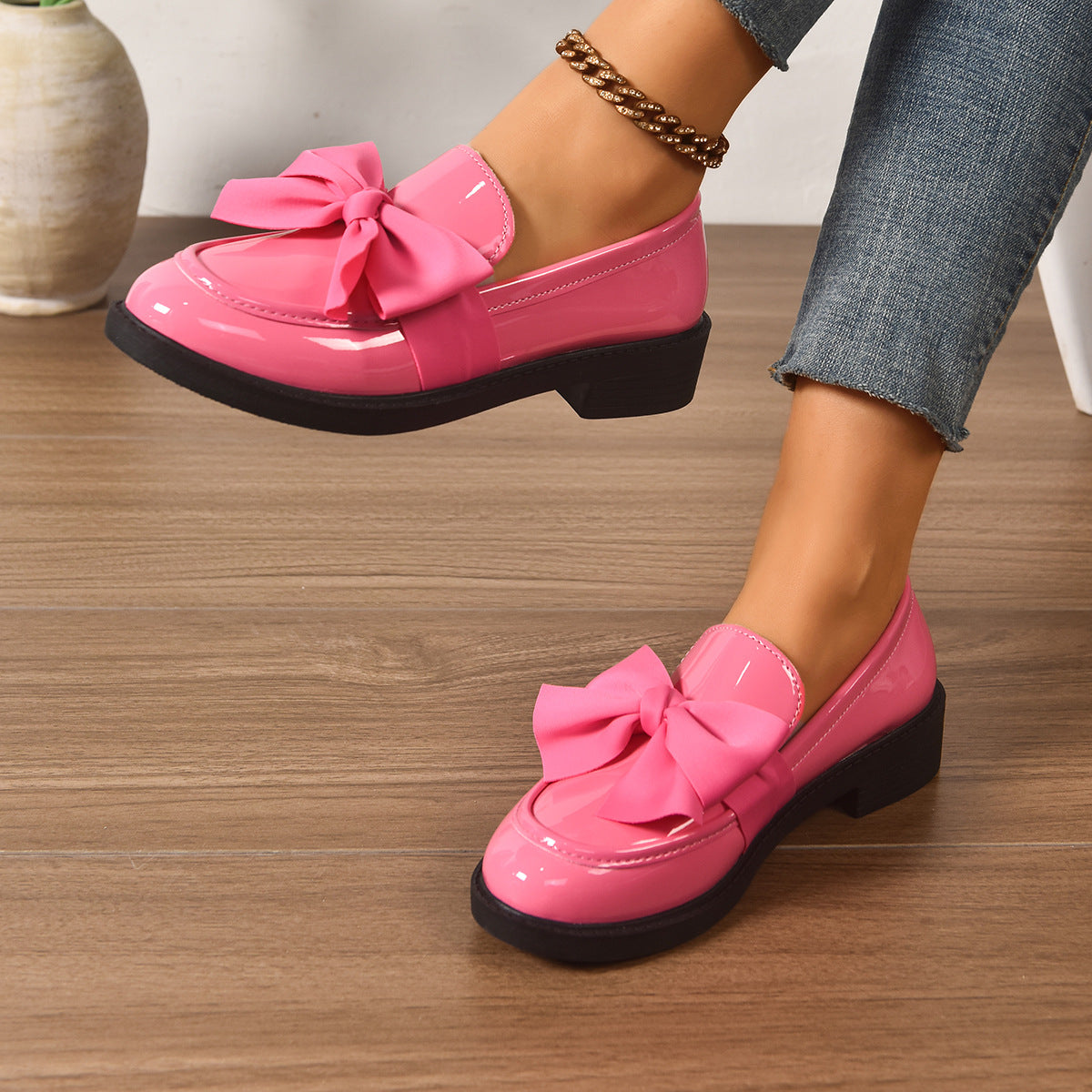 Women's anti-slip round toe slip-on loafers