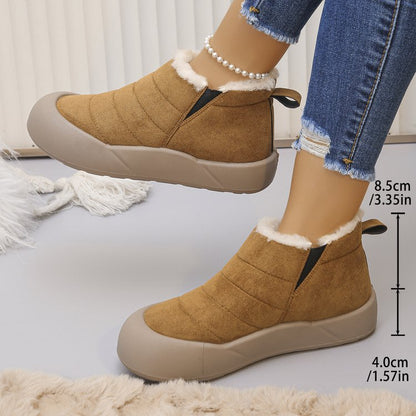 Women’s Waterproof Cotton Snow Boots – Soft Sole Warm Winter Ankle Boots