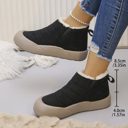 Women’s Waterproof Cotton Snow Boots – Soft Sole Warm Winter Ankle Boots