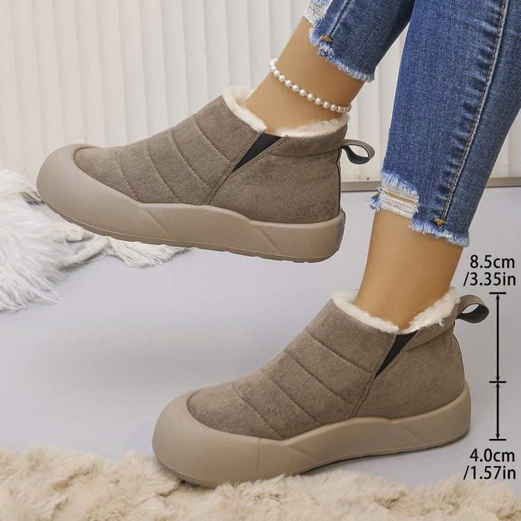 Women’s Waterproof Cotton Snow Boots – Soft Sole Warm Winter Ankle Boots