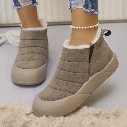 Women’s Waterproof Cotton Snow Boots – Soft Sole Warm Winter Ankle Boots