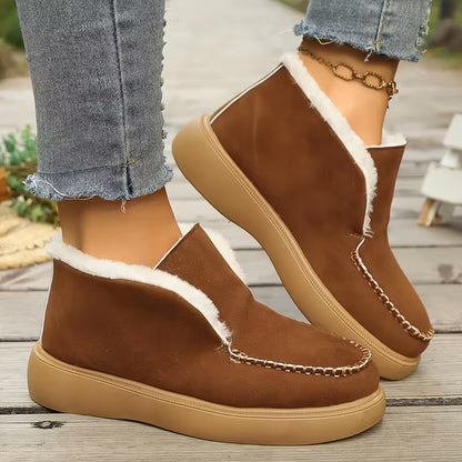 Women's Orthopedic Lightweight Mid-Calf Snow Boots – Slip-Resistant Sole, Fabric Upper & Lining
