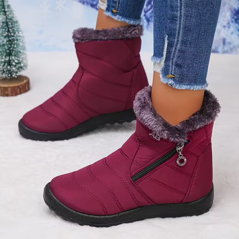 Plush Fur Lined Winter Snow Boots – Waterproof & Non-Slip