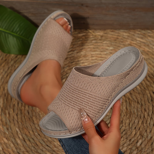 Women's orthopedic wedge slides featuring arch support, comfortable for walking and working.
