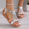 Women's Rhinestone Decor Wedge Sandals