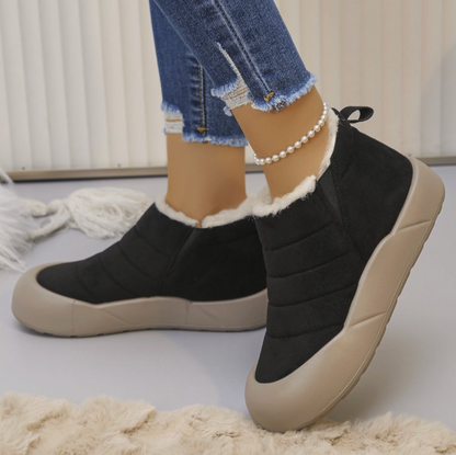 Women’s Waterproof Cotton Snow Boots – Soft Sole Warm Winter Ankle Boots